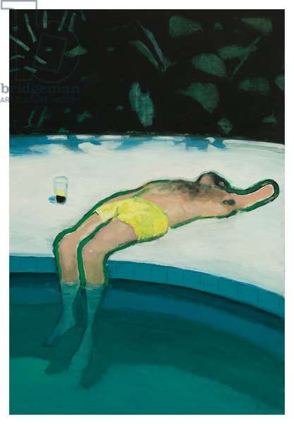 Man Lounging by Pool Aesthetic Wall Print Wall Poster Print