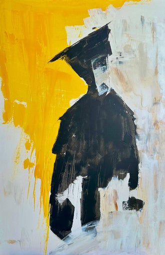 Non-Figurative Figure Painting Home Art Print – Contemporary Minimal Canvas Print