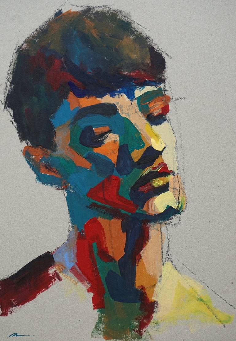 Expressive Portrait Painting Wall Print Wall Poster Print