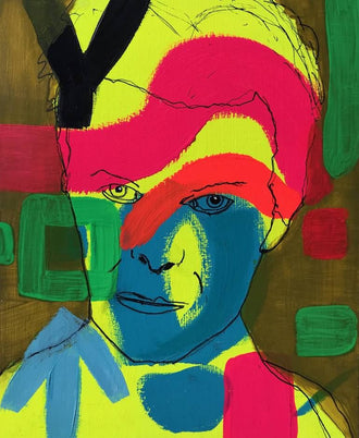 Expressive Pop Art Portrait Wall Print Wall Poster – Sleek Colorful Face Print