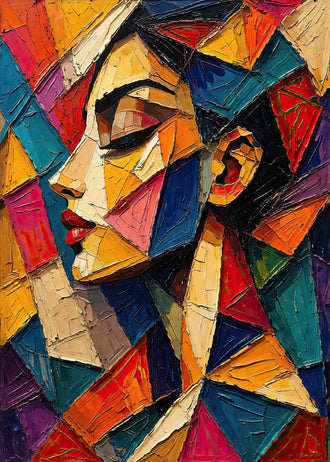 Expressive Portrait Home Wall Décor Poster – Contemporary Colorful Poster for Home Decor