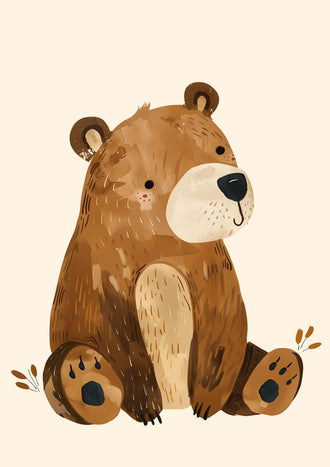 Cute Bear Illustration Aesthetic Home Art Print