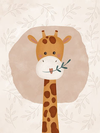 Understated Cute Giraffe Illustration Wall Décor Wall Poster Print