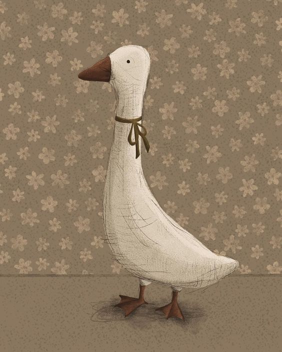 Nostalgic Goose Illustration Wall Print Décor Poster Print