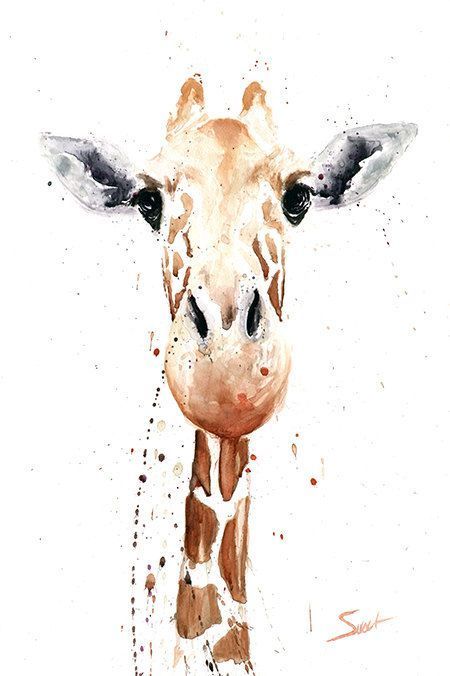 “Swack” Giraffe Watercolor Aesthetic Wall Poster Print