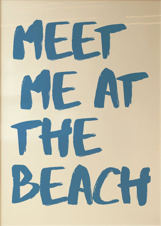 Heritage Coastal Typography Art, Meet Me at the Beach Wall Décor Poster for Summer Home Decor