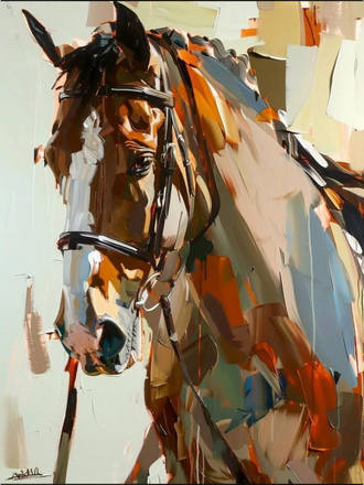 Daria Non-Figurative Horse Painting Home Art Print