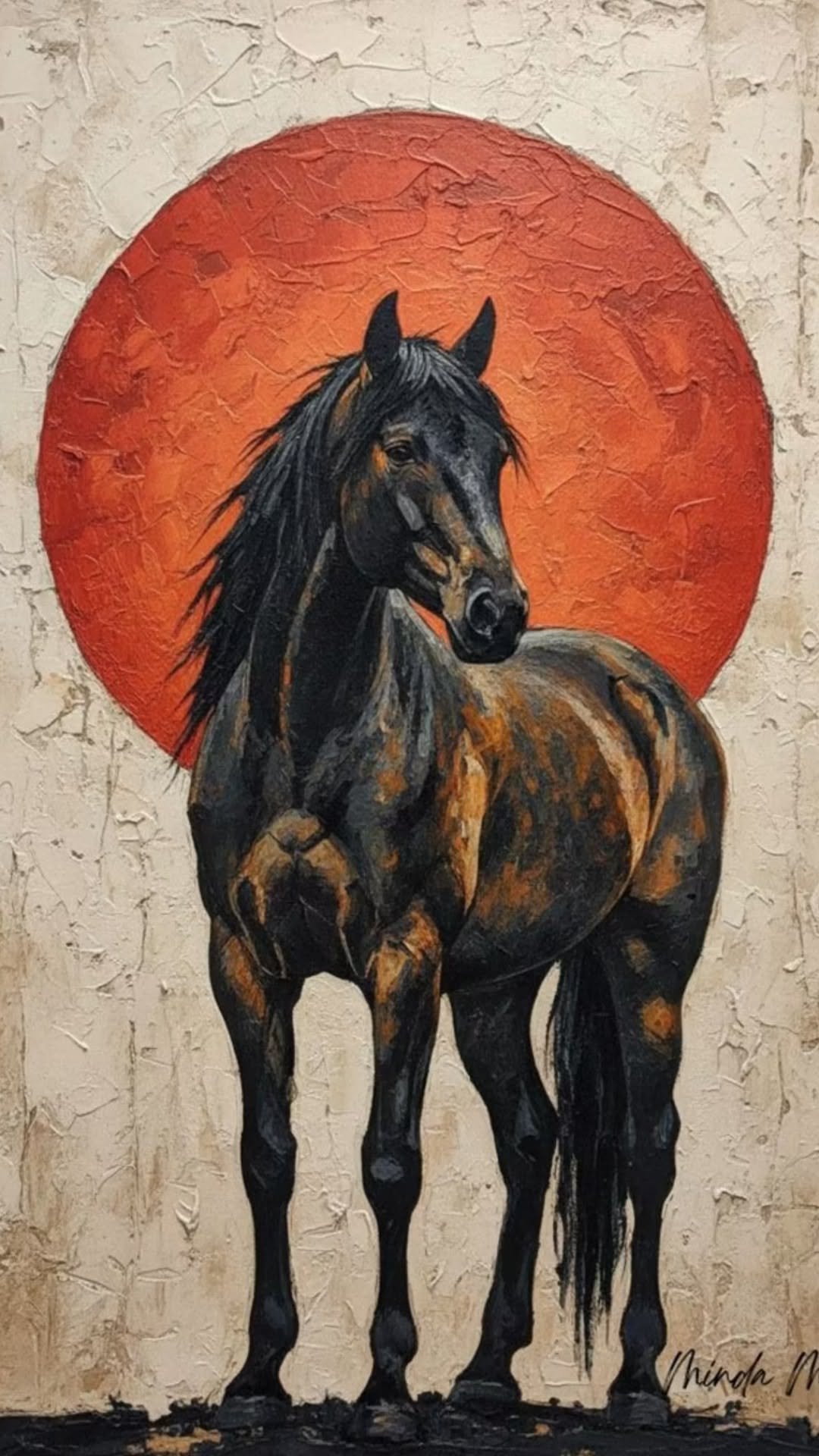 Miranda M Horse Red Sun Aesthetic Home Art Décor Poster Print