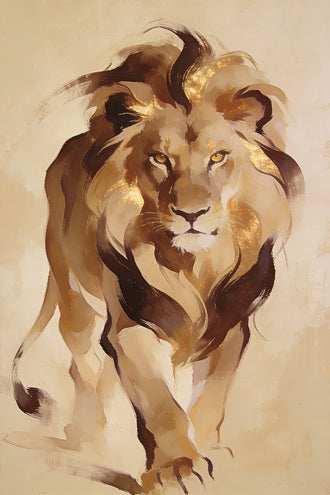 Majestic Lion Painting Wall Décor Poster – Aesthetic Wildlife Canvas Print