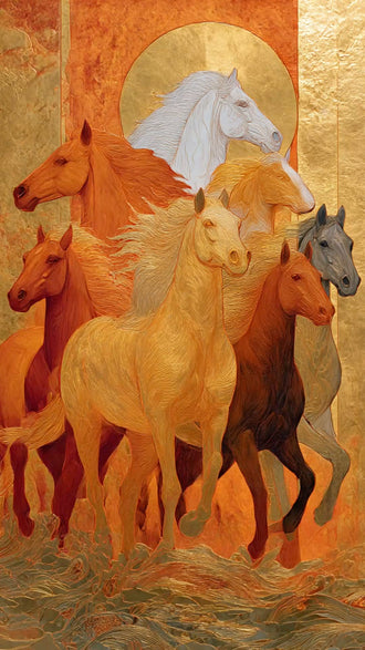 Galloping Horses Aesthetic Wall Décor, Elegant Horse Wall Poster for Home Decor