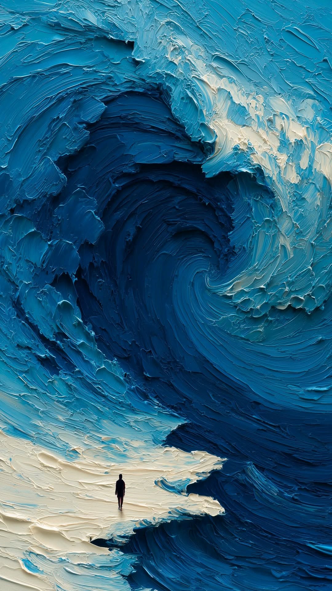 Non-Figurative Ocean Wave Home Wall Print – Minimal Coastal Ocean Wave Poster