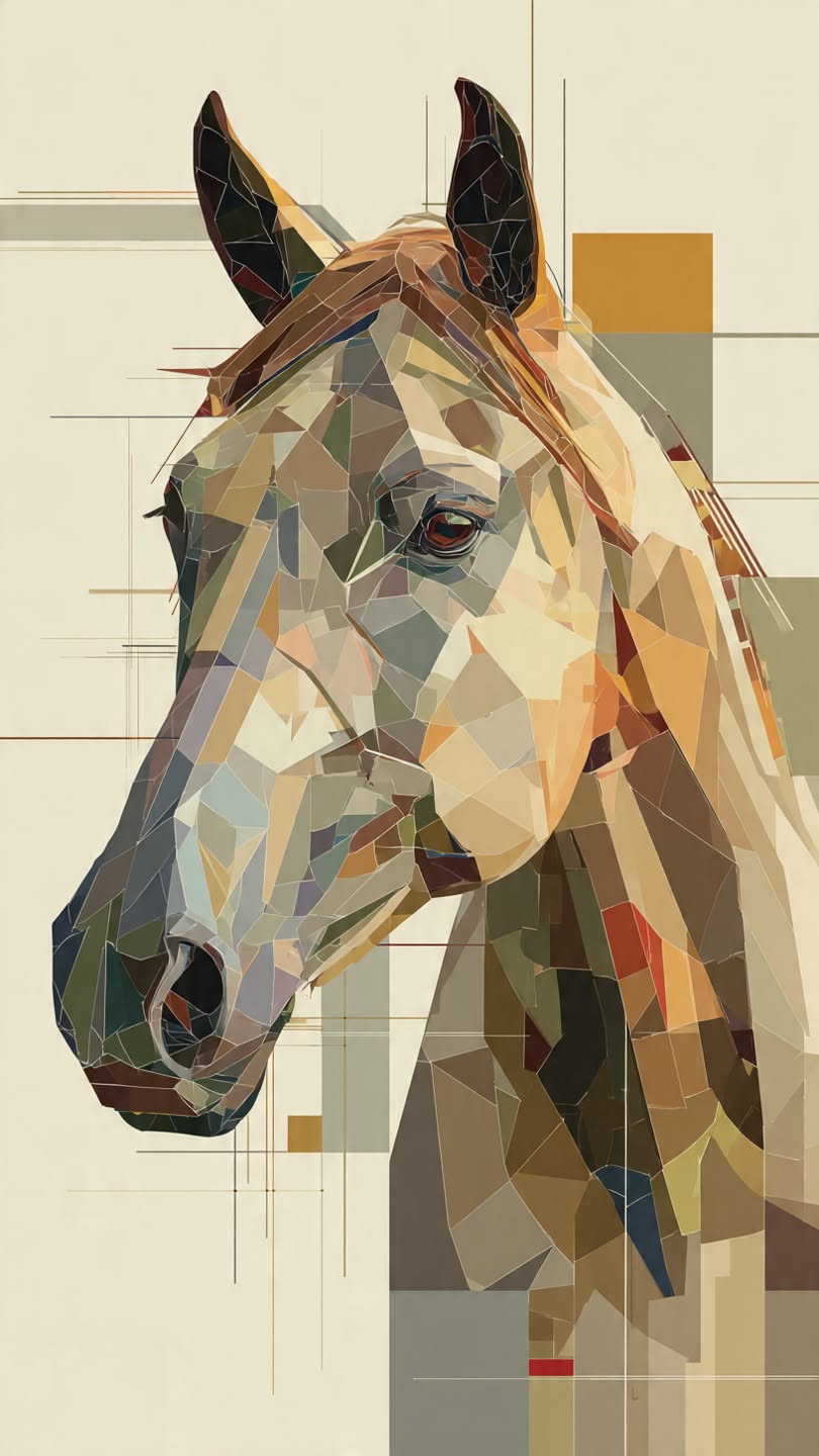 Geometric Horse Non-Figurative Wall Print