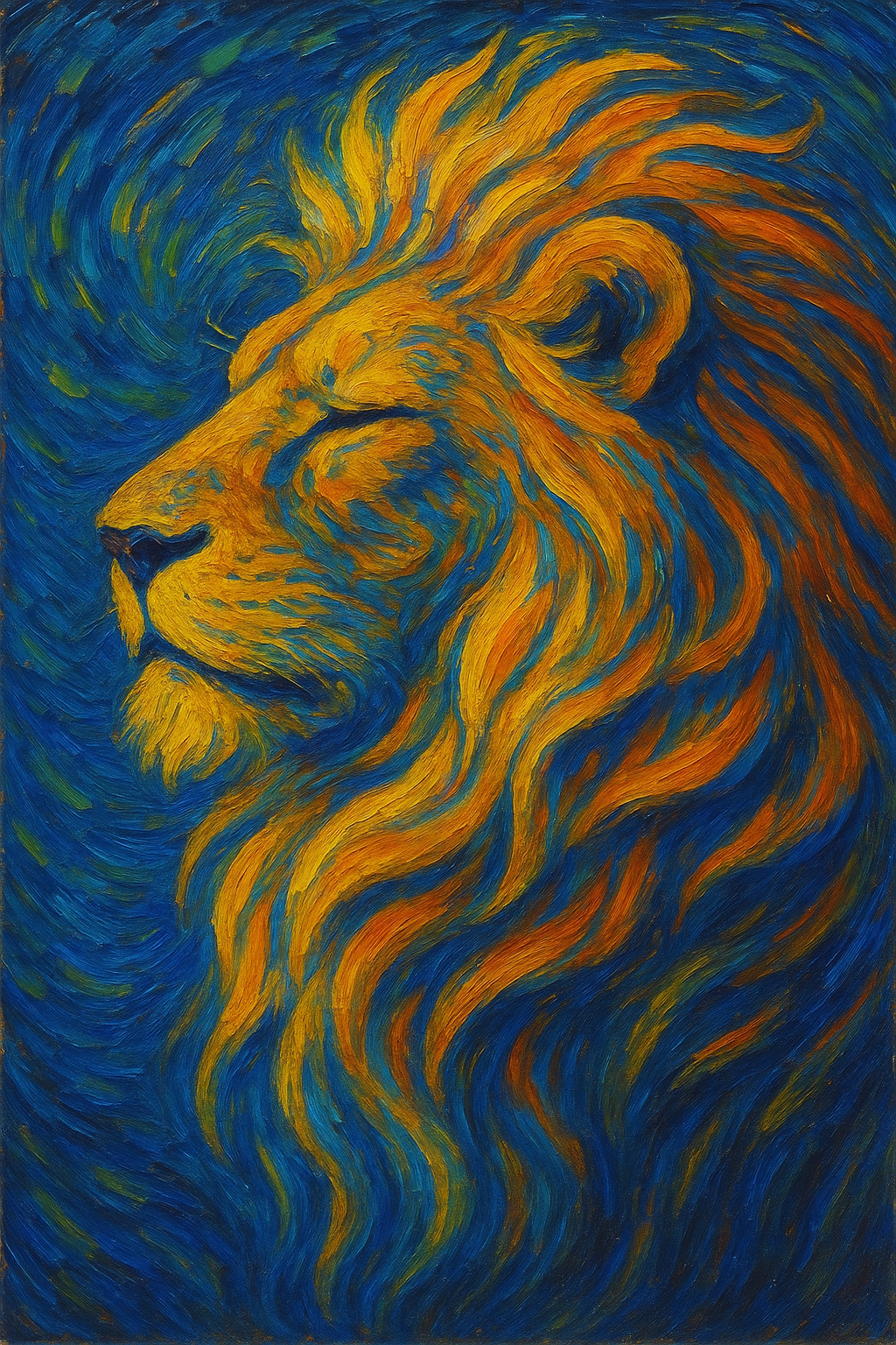 Lion Portrait Aesthetic Home Art Wall Poster Print