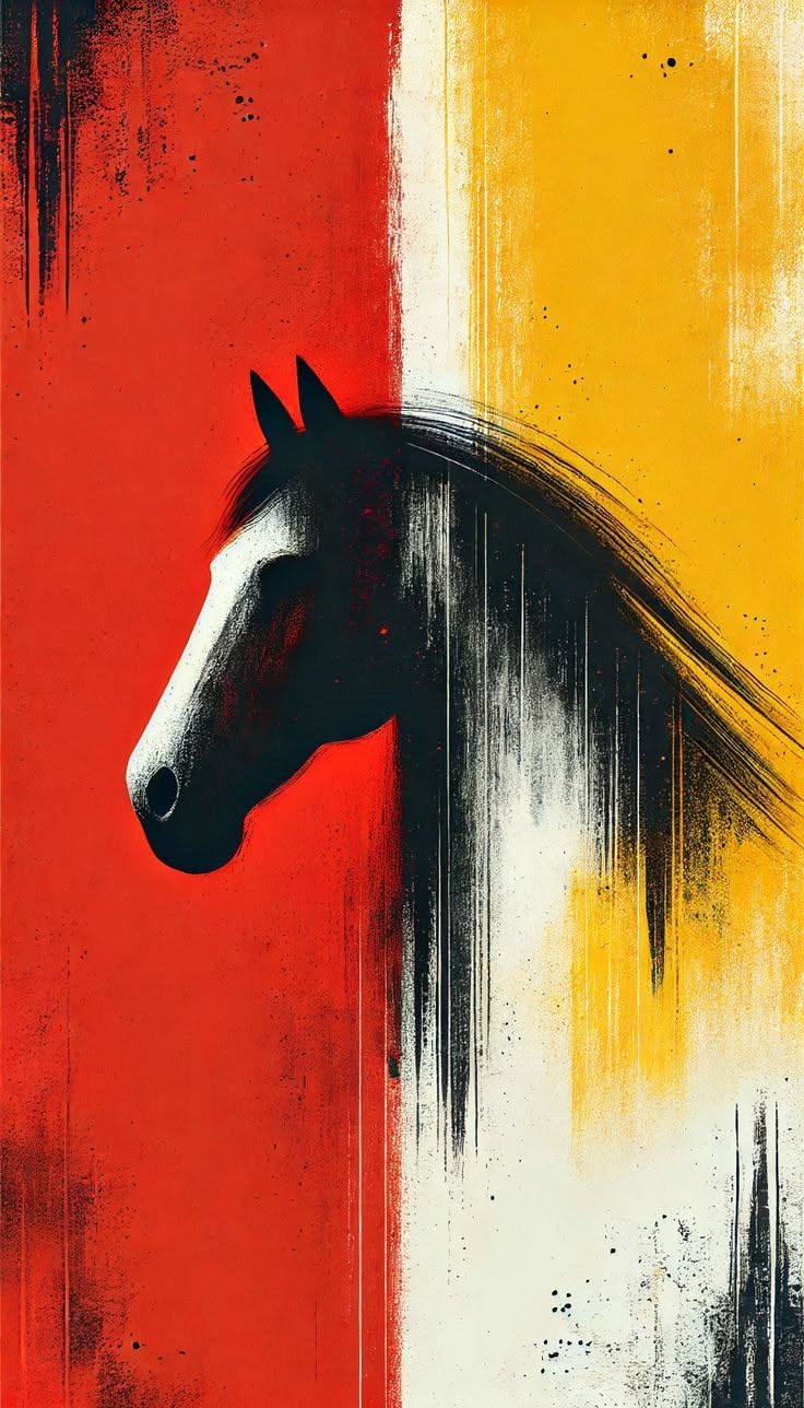 Non-Figurative Horse Wall Poster – Sleek Equine Abstract Print for Home Decor
