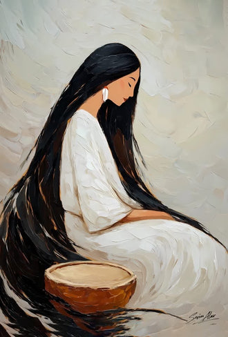 Şeyda Alay Woman with Long Hair Aesthetic Wall Décor Wall Poster Print