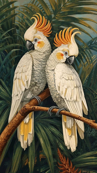 Cockatoo Tropical Bird Wall Décor Poster, Aesthetic Parrot Print for Home Décor