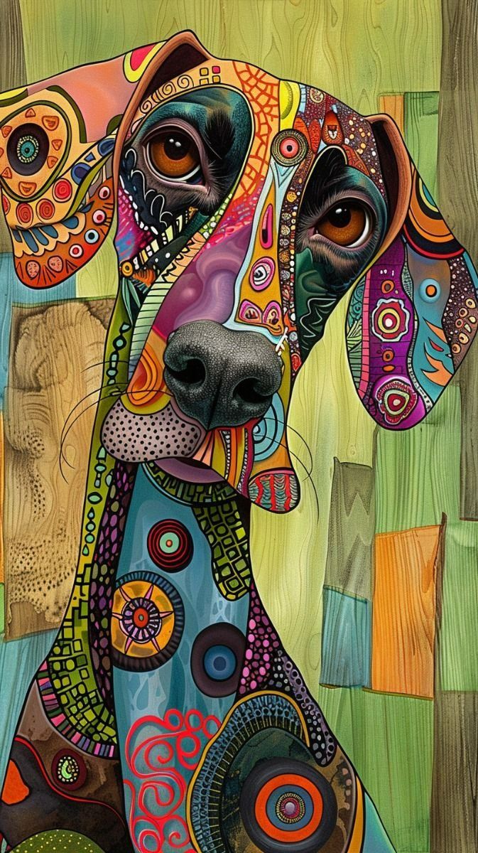 Colorful Expressive Dog Pop Art Wall Poster – Vibrant Sleek Wall Print