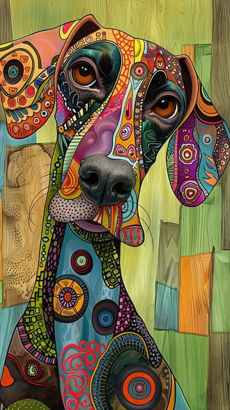Colorful Expressive Dog Pop Art Wall Poster – Vibrant Sleek Wall Print