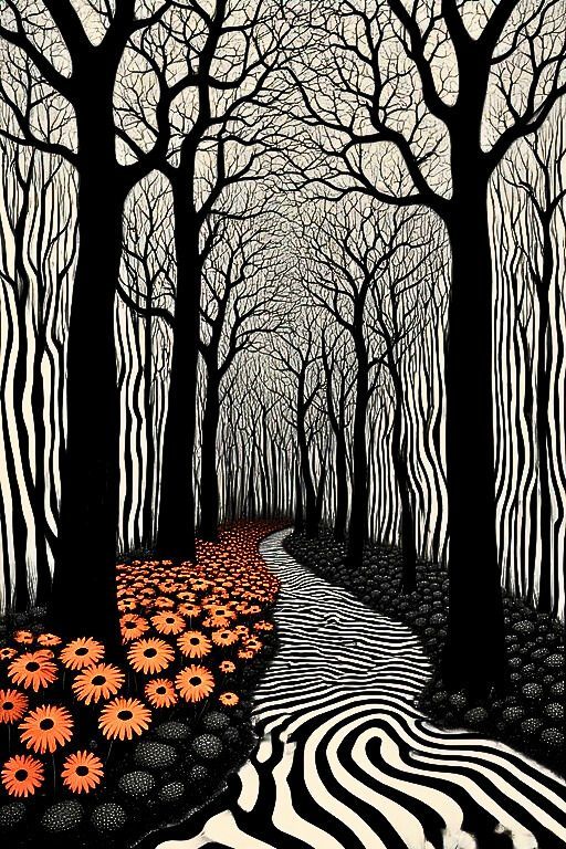 Surreal Forest Path Aesthetic Home Art Wall Poster Print