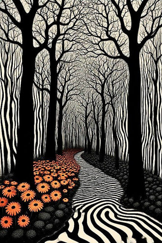 Surreal Forest Path Aesthetic Home Art Wall Poster Print