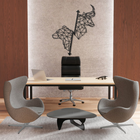 Crypto Bull and Bear Metal Wall Art