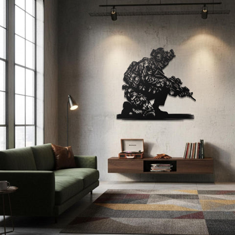 Soldier Metal Wall Art Man Cave Decor