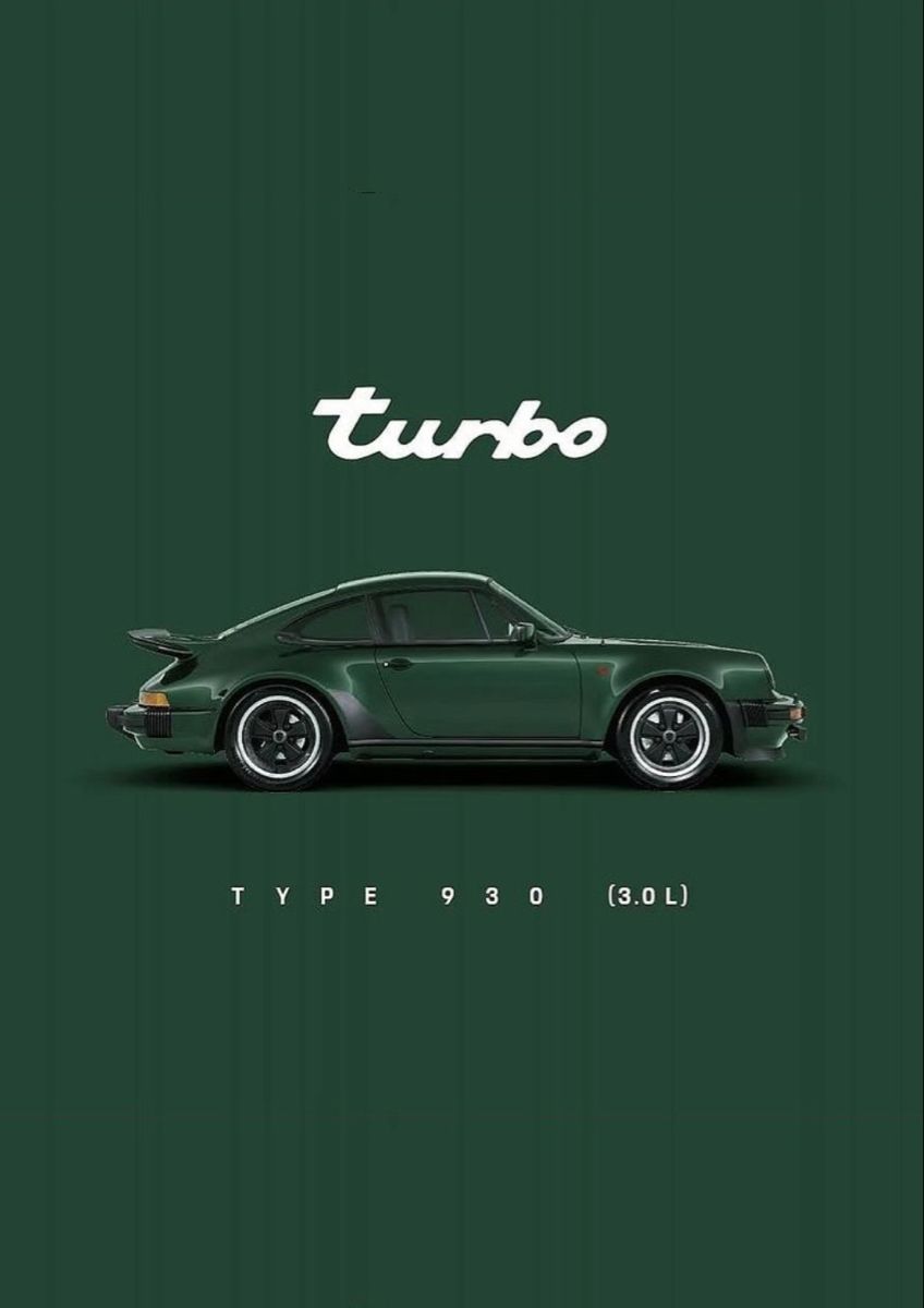 Turbo Type 930 (3.0L) Porsche 930 Turbo Wall Print – Minimal Traditional Porsche Poster