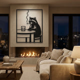 Raccoon at the Bar metal wall art – image 3