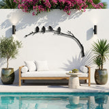 Birds on a Curved Branch metal wall art – image 3