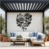 Two Roses Heart metal wall art – image 3