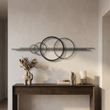 Overlapping Rings Horizon metal wall art – image 3