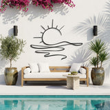 Sun Over Waves Line Art metal wall art – image 3