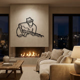Guitarist in a Fedora metal wall art – image 3