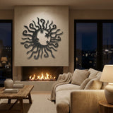 Sun and Moon Faces metal wall art – image 3