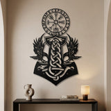 Viking Vegvisir and Raven metal wall art – image 3