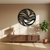 Swirling Wave Circle metal wall art – image 3