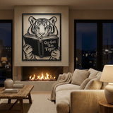 Tiger Reading a Book metal wall art – image 3