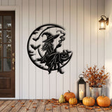 Witch on a Crescent Moon metal wall art – image 3