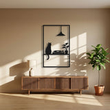 Cat by the Record Player metal wall art – image 3
