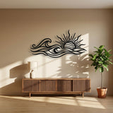 Sun and Curling Waves metal wall art – image 3