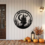 Spooky Haunted House Round Sign metal wall art – image 3