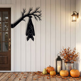 Hanging Bat on a Branch metal wall art – image 3