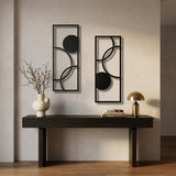 Arcs and Circles Panel Pair metal wall art – image 3