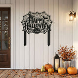 Happy Halloween Spider Web Sign metal wall art – image 3