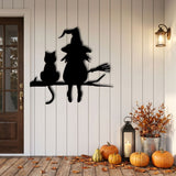 Witch and Black Cat metal wall art – image 3