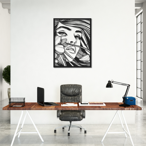 Beautiful Woman Face Metal Wall Art Decor