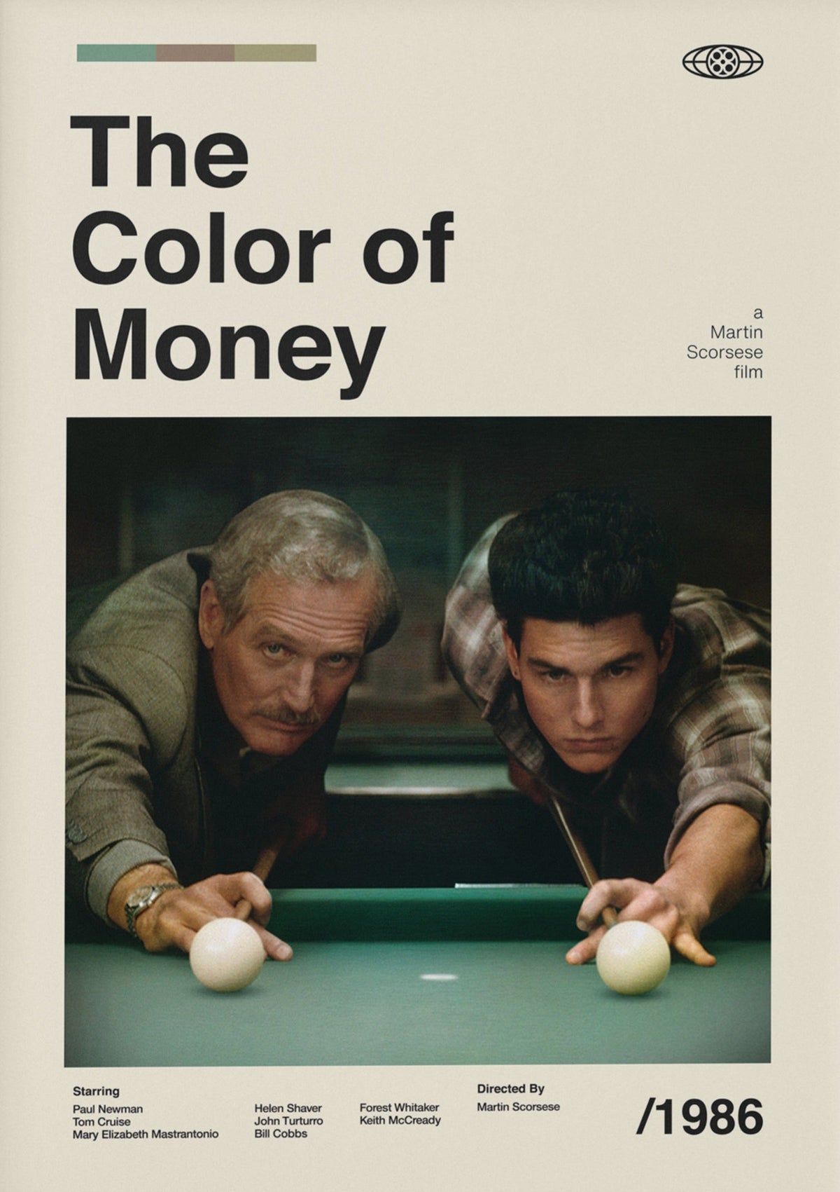 The Color of Money Retro Movie Wall Poster Wall Print