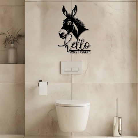 Hello Sweet Cheeks Bathroom Metal Wall Art