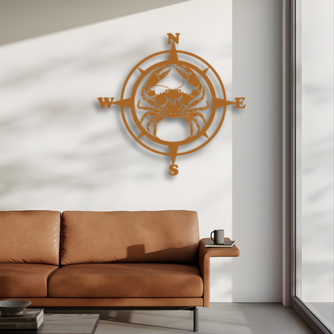 Compass Crab Metal Wall Art