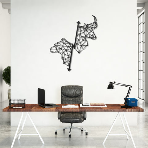 Crypto Bull and Bear Metal Wall Art